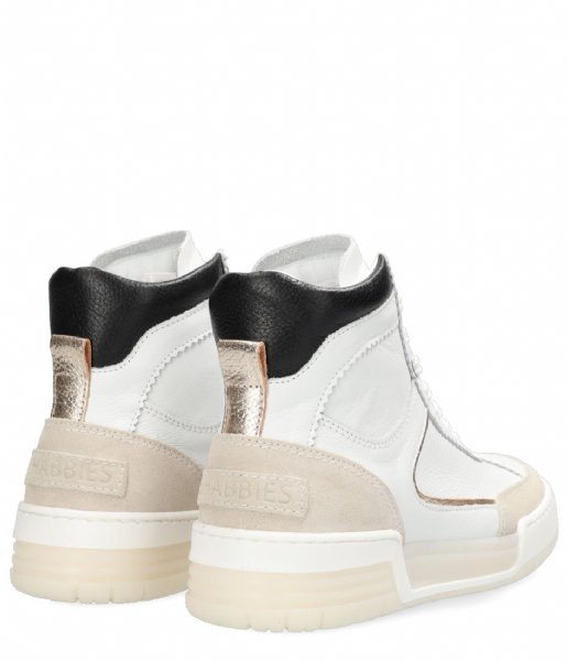 Shabbies  Mid Top Sneaker Soft Nappa And Suede White Offwhite Silver Black (3005)
